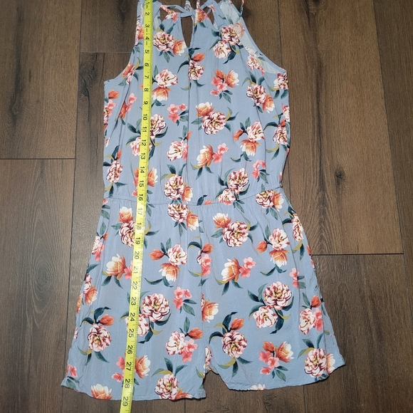 Aeropostale Womens Blue Floral Shorts Romper Size Small - Picture 7 of 9